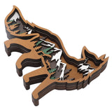 Wood Animal Ornament Multi Layered Creativity Mechanically Engraved Wooden Animal Crafts for Home Office Decoration