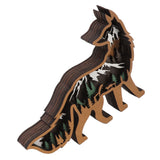 Wood Animal Ornament Multi Layered Creativity Mechanically Engraved Wooden Animal Crafts for Home Office Decoration