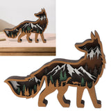 Wood Animal Ornament Multi Layered Creativity Mechanically Engraved Wooden Animal Crafts for Home Office Decoration