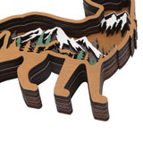 Wood Animal Ornament Multi Layered Creativity Mechanically Engraved Wooden Animal Crafts for Home Office Decoration