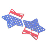 2Pcs Independence Day Wooden Star Blocks Patriotic Standing Decor 4th of July Tabletop Ornament