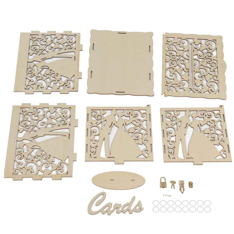 DIY Hollow Wooden Box Gift Card Money Case Wedding Reception Decoration Box Easy Assembly JM01777 Small In Australia - Darrahopens