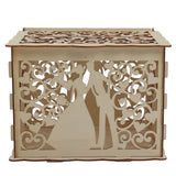 DIY Hollow Wooden Box Gift Card Money Case Wedding Reception Decoration Box Easy Assembly JM01777 Small
