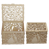 DIY Hollow Wooden Box Gift Card Money Case Wedding Reception Decoration Box Easy Assembly JM01777 Small