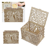 DIY Hollow Wooden Box Gift Card Money Case Wedding Reception Decoration Box Easy Assembly JM01777 Small