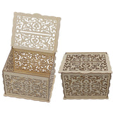 DIY Hollow Wooden Box Gift Card Money Case Wedding Reception Decoration Box Easy Assembly JM01319 Small