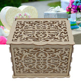 DIY Hollow Wooden Box Gift Card Money Case Wedding Reception Decoration Box Easy Assembly JM01319 Small