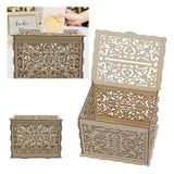 DIY Hollow Wooden Box Gift Card Money Case Wedding Reception Decoration Box Easy Assembly JM01319 Small