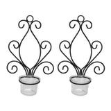 2 Set Candle Holder Wall Sconce European Style Swirl Iron Art Pattern Wall Mounted Candle Holder with Tray for Bedroom In Australia - Darrahopens