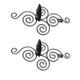 2 Sets Wall Candle Holder Foldable European Style Swirl Wrought Iron Wall Hanging Candlestick Holder Home Decoration Black In Australia - Darrahopens