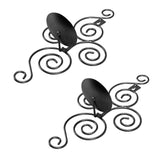 2 Sets Wall Candle Holder Foldable European Style Swirl Wrought Iron Wall Hanging Candlestick Holder Home Decoration Black In Australia - Darrahopens