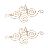 2 Sets Wall Candle Holder Foldable European Style Swirl Wrought Iron Wall Hanging Candlestick Holder Home Decoration Gold