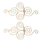 2 Sets Wall Candle Holder Foldable European Style Swirl Wrought Iron Wall Hanging Candlestick Holder Home Decoration Gold