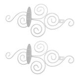 2 Sets Wall Candle Holder Foldable European Style Swirl Wrought Iron Wall Hanging Candlestick Holder Home Decoration White
