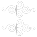 2 Sets Wall Candle Holder Foldable European Style Swirl Wrought Iron Wall Hanging Candlestick Holder Home Decoration White