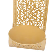Shelving Solution Wall Sconce Candle Holder Gold Hollow Carved Exquisite Details Metal Wall Candle Holder for Bedrooms