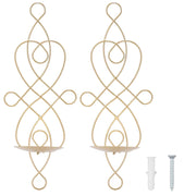 2 Sets Iron Wall Candle Sconce Holder Foldable Deformation Resistance Innovative Wall Candle Holder for Bedroom Dining Room Gold In Australia - Darrahopens