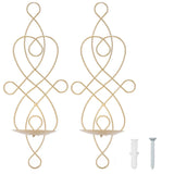 2 Sets Iron Wall Candle Sconce Holder Foldable Deformation Resistance Innovative Wall Candle Holder for Bedroom Dining Room Gold In Australia - Darrahopens
