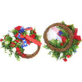 4th of July Patriotic Wreath Independence Day Wreath Decorations for Front Door Fireplace