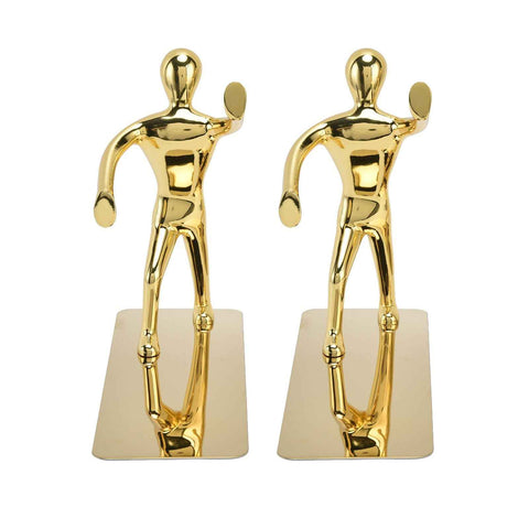 Stainless Steel Man Bookends Prevent Slipping Kung Fu Man Bookends for Home Decoration for Home Office In Australia - Darrahopens
