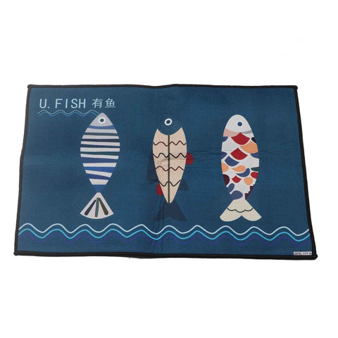 Floor Mat Prevent Slip Wearable Comfortable Cute Pattern Kitchen Pad for Living Room Bathroom Doorway Fish 40x60cm / 15.8x23.6in In Australia - Darrahopens