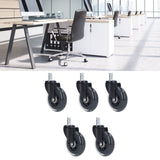5 Pcs Chair Rotate Wheel 3in 360 Degree Noise Free Scratch Resistant Straight Chair Caster for Office