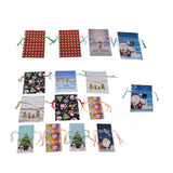 15 Pcs Christmas Drawstring Gift Bags Drawstring Packing Pouches Favors Bags for Christmas Festival Party