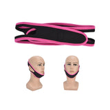 Snoring Stop Belt Adjustable Chin Strap Breathable Nylon Snoring Head Band for Men WomenRed Black In Australia - Darrahopens