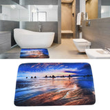 Household Bathroom Floor Carpet Water Absorption Anti Slip Flannel Mat for Door Toilet50x80cm