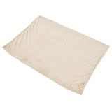 Flannel Throw Blanket Plush Fluffy Light Breathable Fine Workmanship Stylish Simple Soft BlanketBeige In Australia - Darrahopens