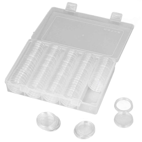 Coin Holder 100 Pieces Storage Plastic Transparent Coin Storage Box with Coin Capsules for Coin Collection Exhibition In Australia - Darrahopens