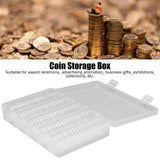 Coin Holder 100 Pieces Storage Plastic Transparent Coin Storage Box with Coin Capsules for Coin Collection Exhibition