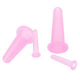 4pcs Cupping Set Massage Therapy Cups Convenient Practical Compact Lightweight Soft Flexible Cleanable Face MassagerPink
