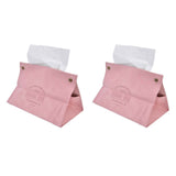 2 Packs Tissue Box Cover Nordic Handbag Styling Medroom Artificial Leather Tissue Box Cover Holder for Living RoomPink In Australia - Darrahopens