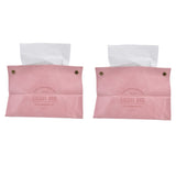 2 Packs Tissue Box Cover Nordic Handbag Styling Medroom Artificial Leather Tissue Box Cover Holder for Living RoomPink