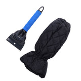 Waterproof Ice Scraper Mitt 2 in 1 Design Elastic Band Design Easy to Hold Convenient Cold Proof Car Snow Scraper GloveBlue