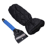 Waterproof Ice Scraper Mitt 2 in 1 Design Elastic Band Design Easy to Hold Convenient Cold Proof Car Snow Scraper GloveBlue