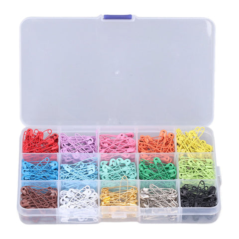 Safety Pins DIY Making Reliable Locking Design Glossy Bright Small Compact Sewing Accessories for Art Project15 Colors 300 Pcs/Box In Australia - Darrahopens