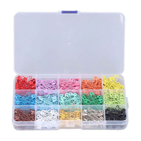 Safety Pins DIY Making Reliable Locking Design Glossy Bright Small Compact Sewing Accessories for Art Project15 Colors 450 Pcs/Box In Australia - Darrahopens