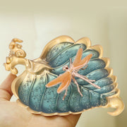 Incense Stick Holder Bodhi Leaf Incense Decorated Plate for Living Room Home Decoration GiftBodhi Leaf Gold 037