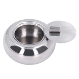 Stainless Steel Ashtray Rustproof Exquisite Round Cigarette Ashtray for Household Hotel Office