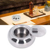 Stainless Steel Ashtray Rustproof Exquisite Round Cigarette Ashtray for Household Hotel Office