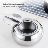 Stainless Steel Ashtray Rustproof Exquisite Round Cigarette Ashtray for Household Hotel Office