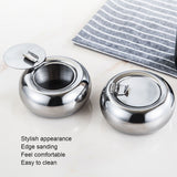 Stainless Steel Ashtray Rustproof Exquisite Round Cigarette Ashtray for Household Hotel Office