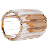 Cosmetic Brush Holder Transparent Glass Round Decorative Desktop Pen Storage Organizer BoxGold