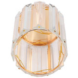 Cosmetic Brush Holder Transparent Glass Round Decorative Desktop Pen Storage Organizer BoxGold