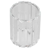 Cosmetic Brush Holder Transparent Glass Round Decorative Desktop Pen Storage Organizer BoxSilver In Australia - Darrahopens