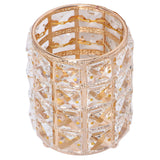 Crystal Makeup Brush Holder European Style Rounded Crystal Glass Cosmetic OrganizerGold