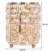 Crystal Makeup Brush Holder European Style Rounded Crystal Glass Cosmetic OrganizerGold
