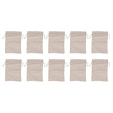 10Pcs Cotton Linen Bag Small Storage Drawstring Bag 9 X 6.7in Reusable Storage Bag for Bread Flowers